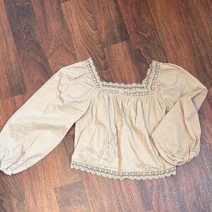 Old Navy Beige Lace Blouse